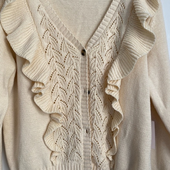 NWT - Women's LC Lauren Conrad Ruffle
Pointelle Cardigan, Size: XXL - Picture 3 of 10